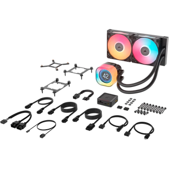  СВО Corsair iCUE Link Titan 240 RX LCD (CW-9061022-WW) (240mm, Black, RGB/ Fans 2x120mm, 73.5CFM, 36dBA) 