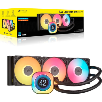  СВО Corsair iCUE Link Titan 360 RX LCD (CW-9061023-WW) (360mm, Black, RGB/ Fans 3x120mm, 73.5CFM, 36dBA) 