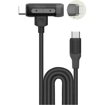 Кабель Momax 1-Link Flow Duo 2-in-1 DL56D 1.5м Black 