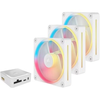  Кулер Corsair iCUE Link LX120-R RGB Reverse (CO-9051054-WW) (120x120x25mm, 4-pin PWM, 66.7CFM, 37.7dBA, 2400RPM, White, 3pcs) 