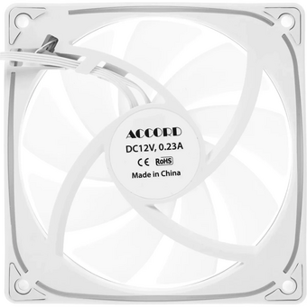 Вентилятор Accord ACC-YH12 (ACC-YH12 ARGB White) 4-pin, 1500об/мин, 27 дБ, ARGB, белый, brown box   Вентилятор Accord ACC-YH12 (ACC-YH12 ARGB White) 4-pin, 1500об/мин, 27 дБ, ARGB, белый, brown box