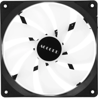  Вентилятор Accord ACC-C14 (ACC-C14 ARGB Black) 3-pin, 1200об/мин, 26 дБ, ARGB, черный, brown box 