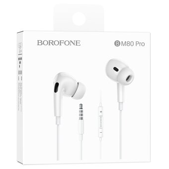  Проводные наушники BOROFONE BM80 Pro Elegant, Jack 3.5mm, 1.2 м, белый 