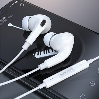  Проводные наушники BOROFONE BM80 Pro Elegant, Jack 3.5mm, 1.2 м, белый 