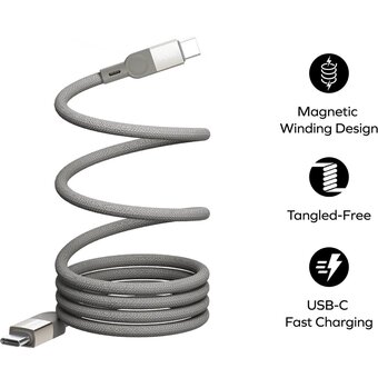  Кабель Momax Mag.Link DC36L USB-C/USB-C 2м Titanium 