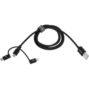  Кабель Momax OneLink 3-in-1 DX1D 1м Black 