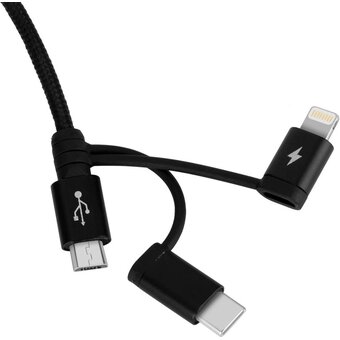  Кабель Momax OneLink 3-in-1 DX1D 1м Black 