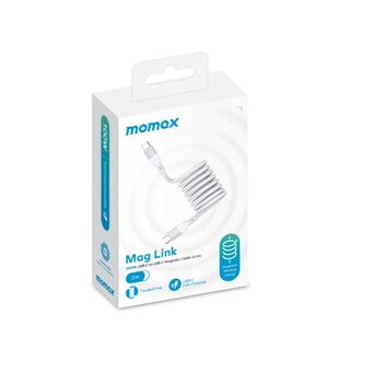  Кабель Momax Mag.Link DC36W USB-C/USB-C 2м White 