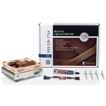  Кулер Noctua NH-L9I-17XX (59W, 4-pin PWM, 37mm, Al/Cu, 2x6mm, 1x92x92x14mm, 33.84CFM, 23.6dBA, 2500RPM, S 1851/1700, Beige) 