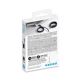  Кабель Momax Mag.Link DC35D USB-C/USB-C 1м Black 