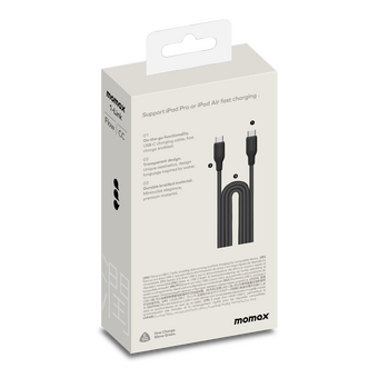  Кабель Momax 1-Link DC25D USB-C/USB-C 2м Black 