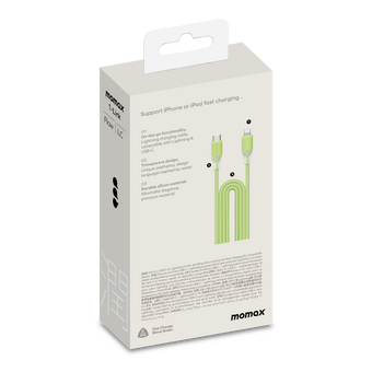  Кабель Momax 1-Link DL53G USB-C/Lightning 1.2м Mint Green 