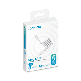  Кабель Momax Mag.Link DC35W USB-C/USB-C 1м White 