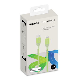  Кабель Momax 1-Link DL53G USB-C/Lightning 1.2м Mint Green 