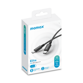  Кабель Momax Elite DC30D USB-C/USB-C 1.5м Black 