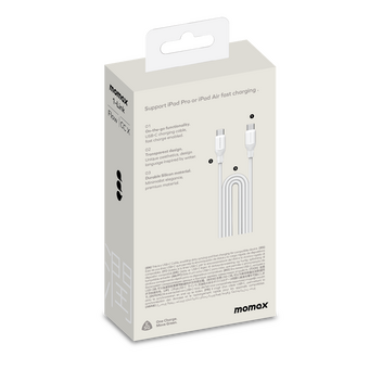  Кабель Momax 1-Link DC23W USB-C/USB-C 1.2м White 
