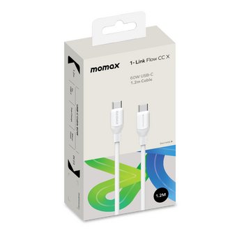  Кабель Momax 1-Link DC23W USB-C/USB-C 1.2м White 