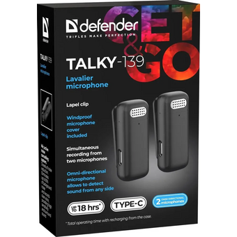 Петличный микрофон DEFENDER Talky-139 (64139)   Петличный микрофон DEFENDER Talky-139 (64139)