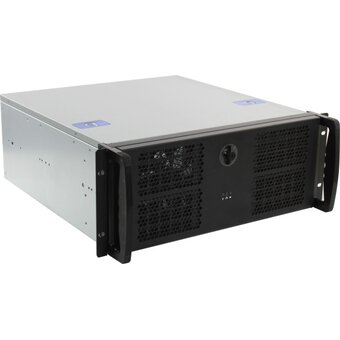  Корпус Procase EB445-B-0 4U Rack server case, черный, дверца, без блока питания, глубина 450мм, MB 12"x9.6" 