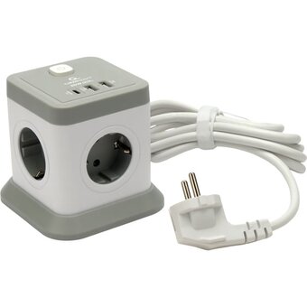  Сетевой фильтр Cablexpert TWR-4-CU2-W-2 