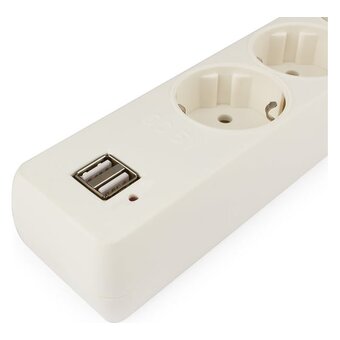  Сетевой фильтр Гарнизон ECL-5-U2-W-1.8 5р, 10А, 1.8м белый 