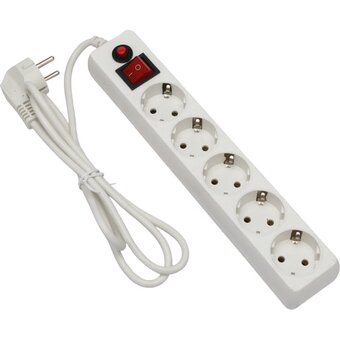  Сетевой фильтр Гарнизон ECL-5-W-1.4 5р, 10А, 1.4м белый 