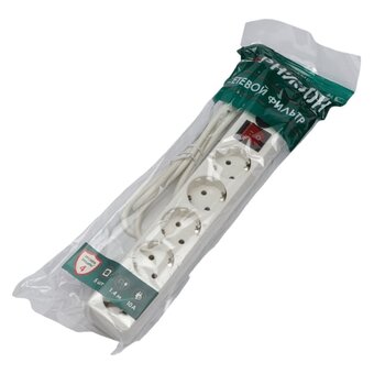  Сетевой фильтр Гарнизон ECL-5-W-1.4 5р, 10А, 1.4м белый 