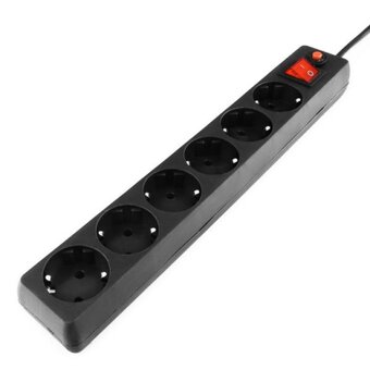  Сетевой фильтр Гарнизон ECL-6-B-1.8 6р, 10А, 1.8м черный 