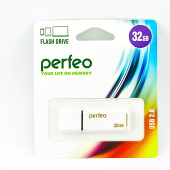  USB-флешка 32G USB 2.0 Perfeo C01G2 White (PF-C01G2W032) 