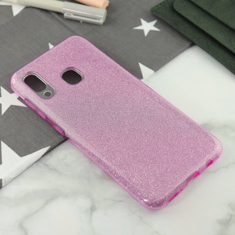  Чехол-накладка для Samsung Galaxy A30/A305F (2019) Омбре с блестками violet 