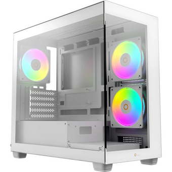  Корпус Ocypus Gamma C52 WH ARGB (Gamma-C52-W-HD300XX-GL) mATX / win / white / 3 ARGB fans / no PSU / Tempered Glass 