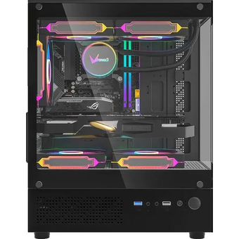  Корпус Formula Crystal Z1CM Plus FR черный без БП mATX 2x120mm 1xUSB3.0 audio bott PSU 