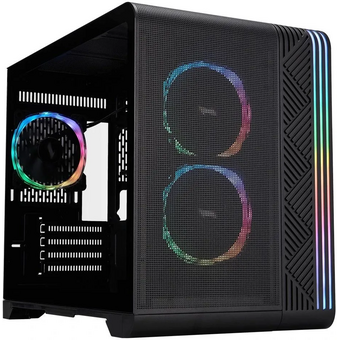  Корпус 1STPLAYER VT6 ARGB Black (VT6-BK-3FS7) / mATX / 3x120mm ARGB fans 