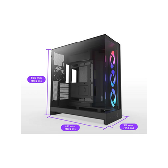  Корпус NZXT H9 Flow RGB (CM-H92FB-R1) без БП (2025), Midi-Tower, TG, 3x140mm + 1x120mm, 2xUSB-A 3.2 1xUSB-C E-ATX, ATX, mITX Black 