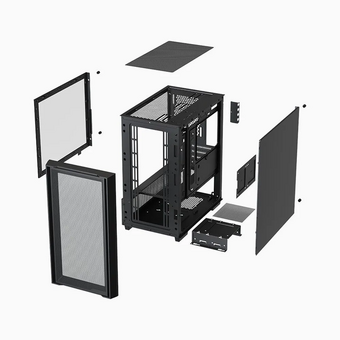  Корпус XASTRA A400M 3FRGB Black (A400M-2FC14F-1FC12F) mATX/Mesh /Screwless TG+Mesh/2x140mm+1x120mm FC FRGB fans 