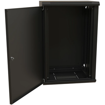  Шкаф коммутационный WRline WR-TW-1866-SR-RAL9004 настенный 18U 600x600мм черный 