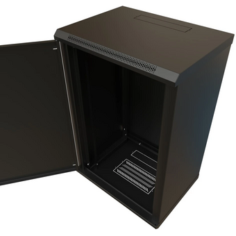  Шкаф коммутационный WRline WR-TW-1866-SR-RAL9004 настенный 18U 600x600мм черный 