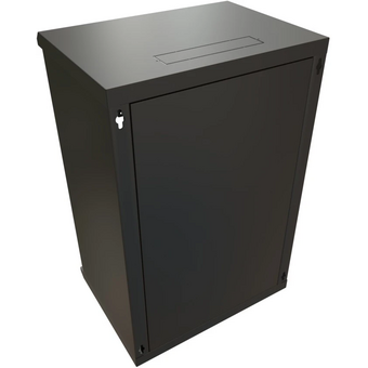  Шкаф коммутационный WRline WR-TW-1866-SR-RAL9004 настенный 18U 600x600мм черный 