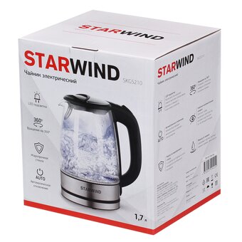  Чайник Starwind SKG5210 черный/серебристый 