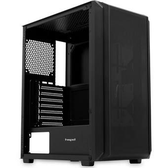 Корпус HSPD M730 (M730-TGBK), без БП, Mesh Mid Tower, Black, TG, 0.4 SPCC, no fans, E-ATX, ATX, mITX, 155/280/175-200mm, 2x2.5", 7xPCI, 1 