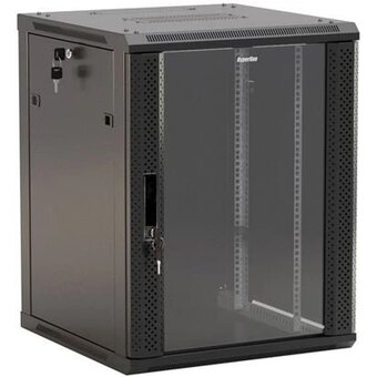  Шкаф коммутационный Hyperline (TWB-1266-GP-RAL9004) настенный 12U 600x600мм черный 