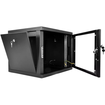  Шкаф коммутационный ЦМО ШРН-9.500-9005 настенный 9U 600x529мм черный 