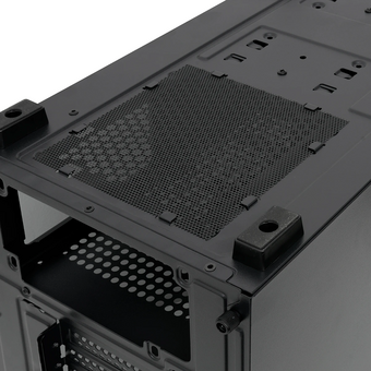  Корпус HSPD M730 (M730-TGBK), без БП, Mesh Mid Tower, Black, TG, 0.4 SPCC, no fans, E-ATX, ATX, mITX, 155/280/175-200mm, 2x2.5", 7xPCI, 1 