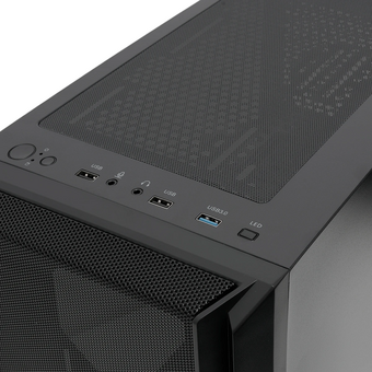  Корпус HSPD M730 (M730-TGBK), без БП, Mesh Mid Tower, Black, TG, 0.4 SPCC, no fans, E-ATX, ATX, mITX, 155/280/175-200mm, 2x2.5", 7xPCI, 1 