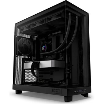  Корпус NZXT H6 Flow (CC-H61FB-01) без БП Midi-Tower, TG, 3x120mm, 2xUSB-A 3.2 + 1xUSB-C ATX, mITX Black 