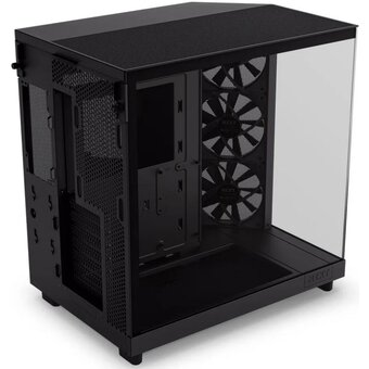  Корпус NZXT H6 Flow (CC-H61FB-01) без БП Midi-Tower, TG, 3x120mm, 2xUSB-A 3.2 + 1xUSB-C ATX, mITX Black 