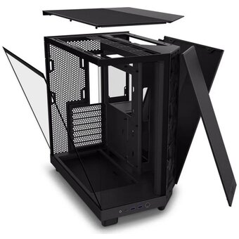  Корпус NZXT H6 Flow (CC-H61FB-01) без БП Midi-Tower, TG, 3x120mm, 2xUSB-A 3.2 + 1xUSB-C ATX, mITX Black 