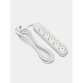  Сетевой фильтр Deli ET438 3м (5 розеток) белый 