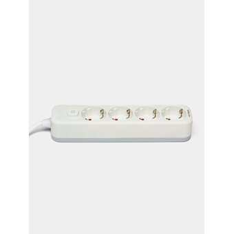  Сетевой фильтр Deli ET434 1.8м (4 розетки) белый 