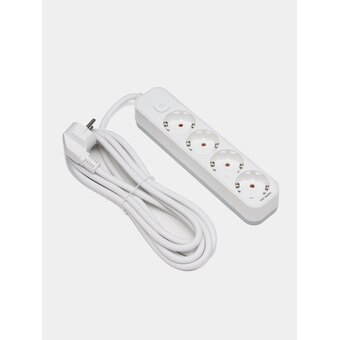  Сетевой фильтр Deli ET435 3м (4 розетки) белый 